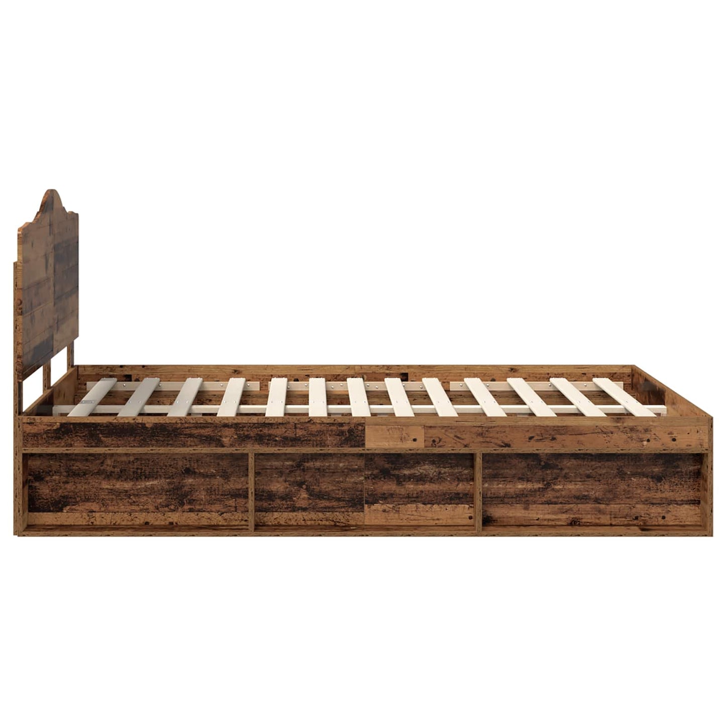 Bed Frame with Headboard Old Wood 150 x 200 cm Solid Pine Wood