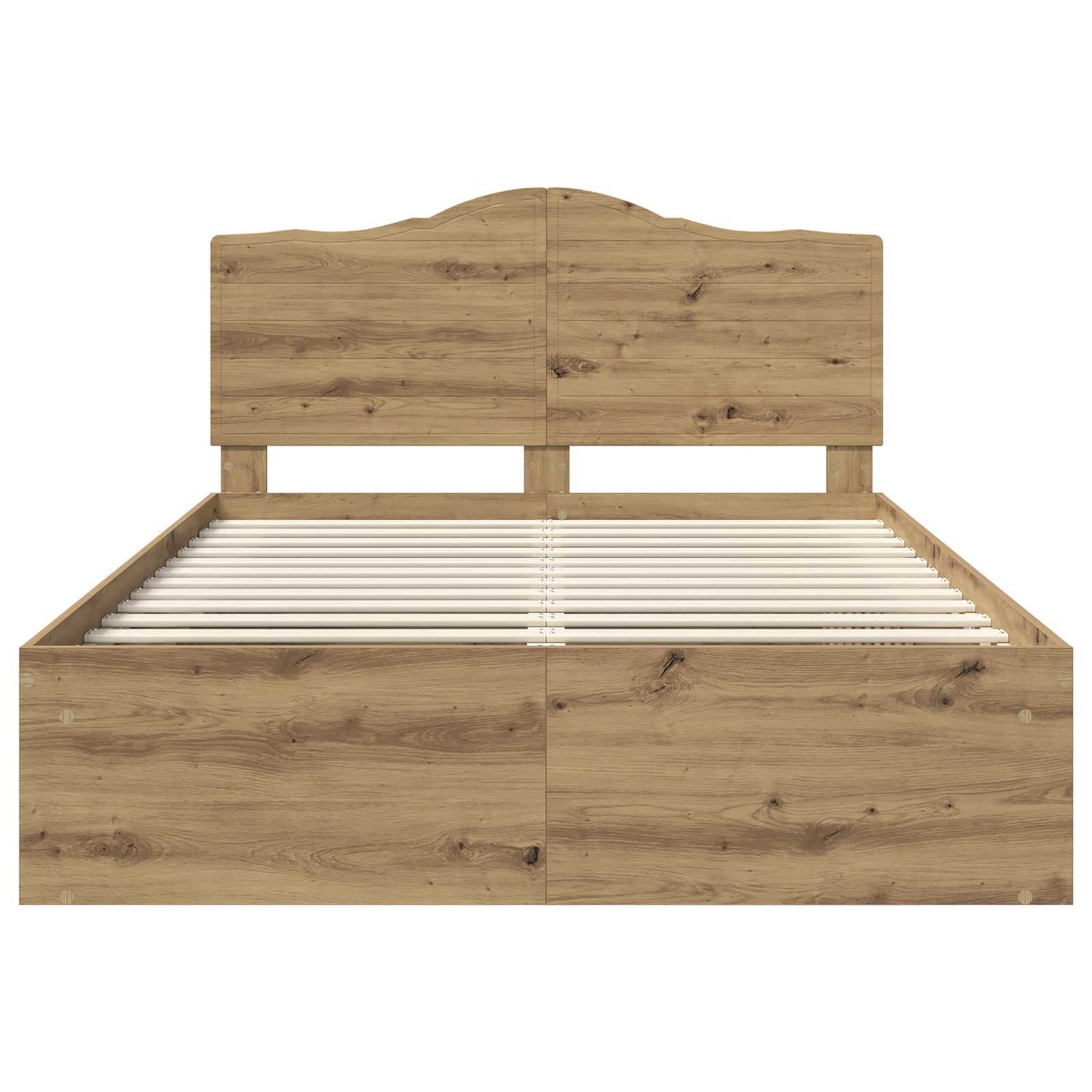 Bed Frame Artisian Oak 150 x 200 cm Solid Pine Wood