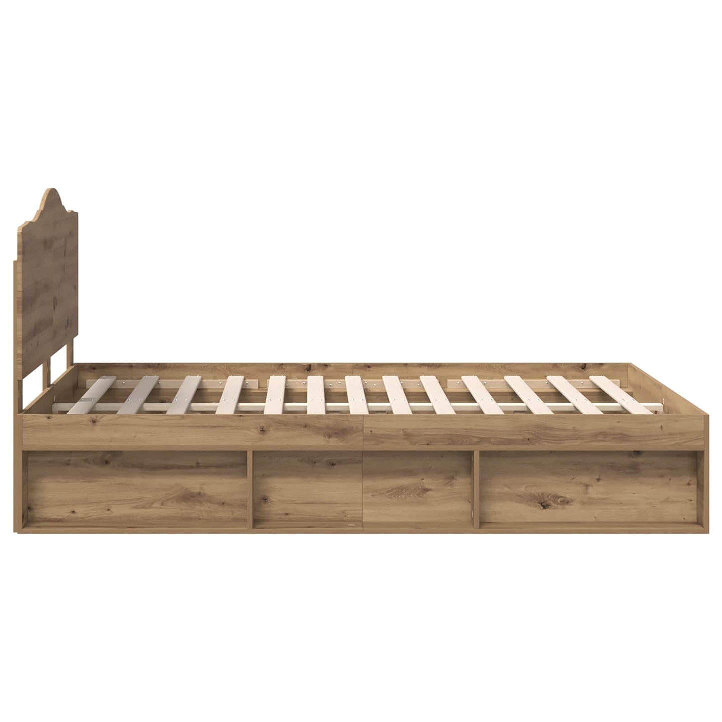 Bed Frame Artisian Oak 150 x 200 cm Solid Pine Wood