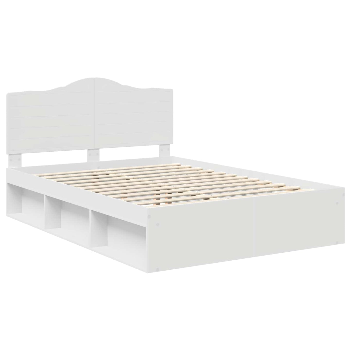 Bed Frame with Headboard White 140 x 200 cm Solid Pine Wood
