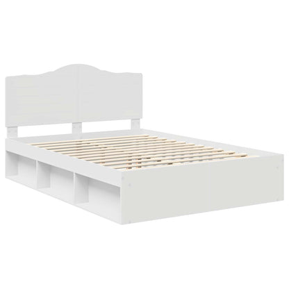 Bed Frame with Headboard White 140 x 200 cm Solid Pine Wood