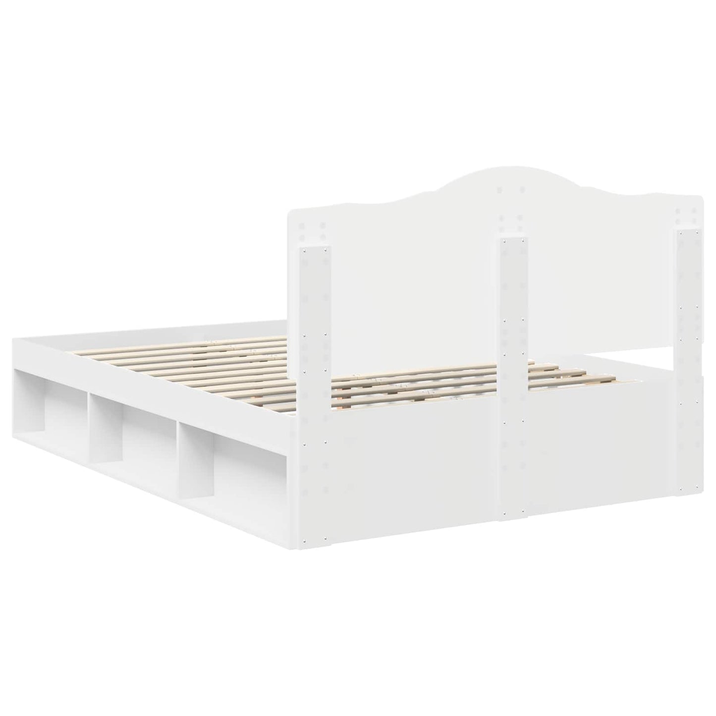 Bed Frame with Headboard White 140 x 200 cm Solid Pine Wood