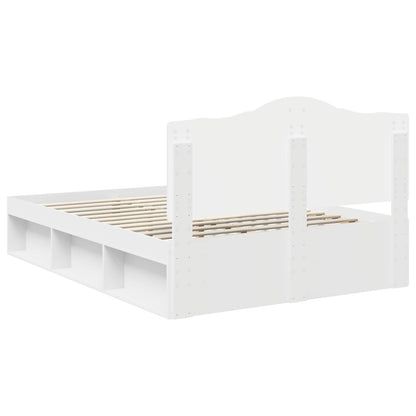Bed Frame with Headboard White 140 x 200 cm Solid Pine Wood