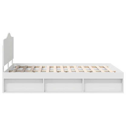 Bed Frame with Headboard White 140 x 200 cm Solid Pine Wood