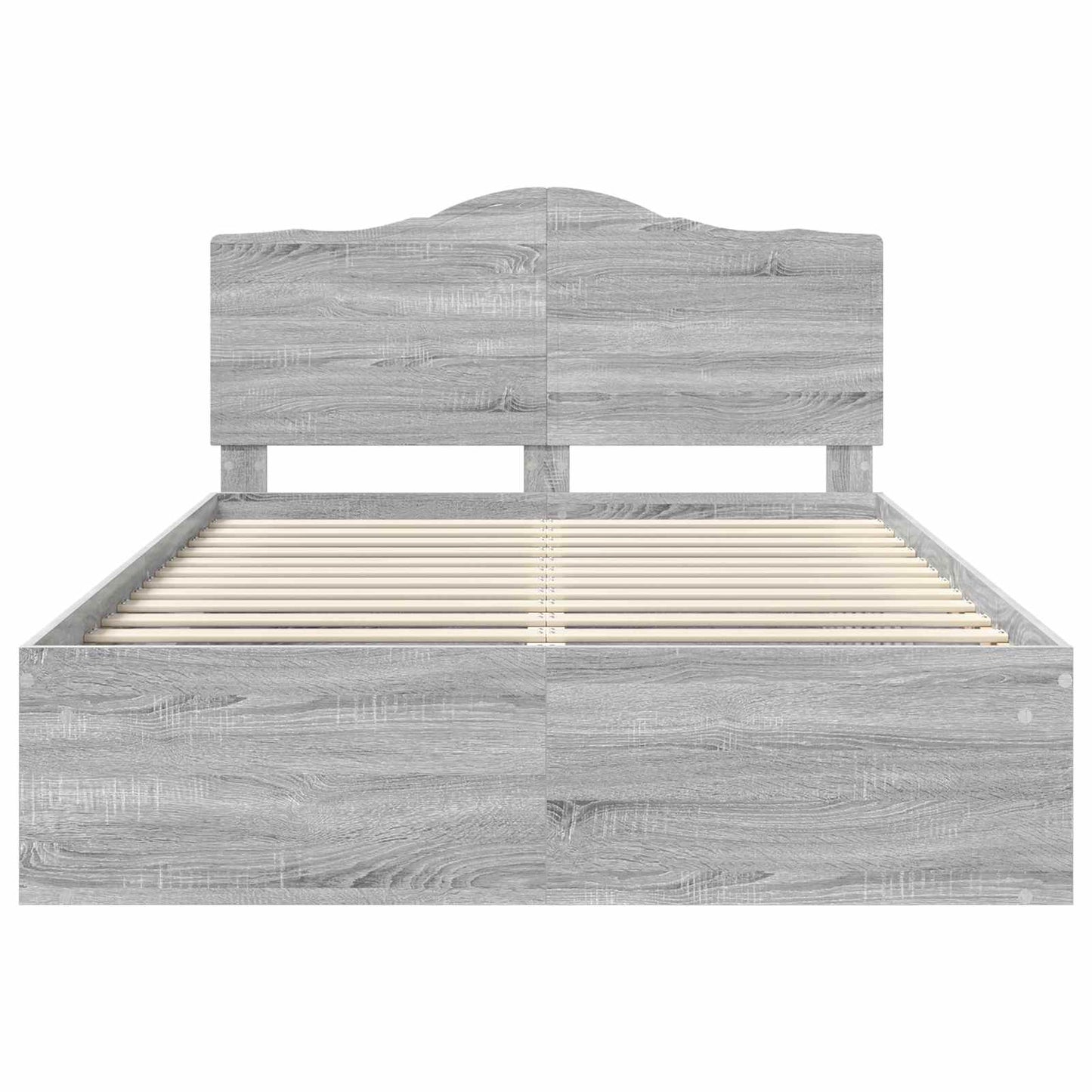 Bed Frame Grey Sonoma 140 x 200 cm Solid Pine Wood