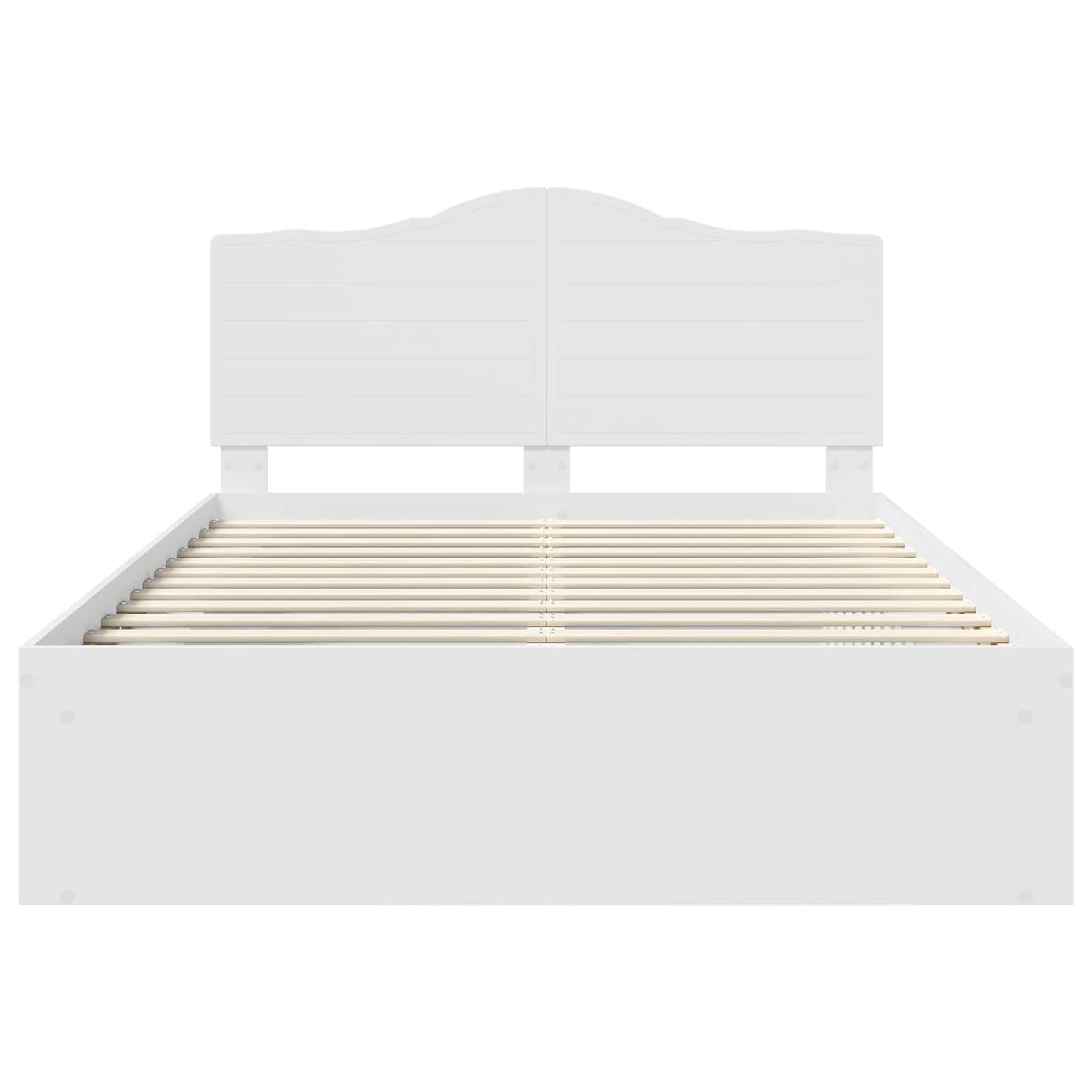 Bed Frame with Headboard White 140 x 190 cm Solid Pine Wood