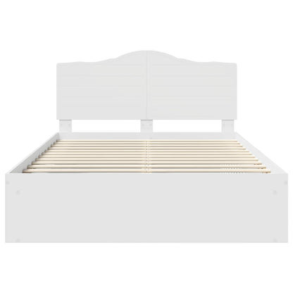 Bed Frame with Headboard White 140 x 190 cm Solid Pine Wood