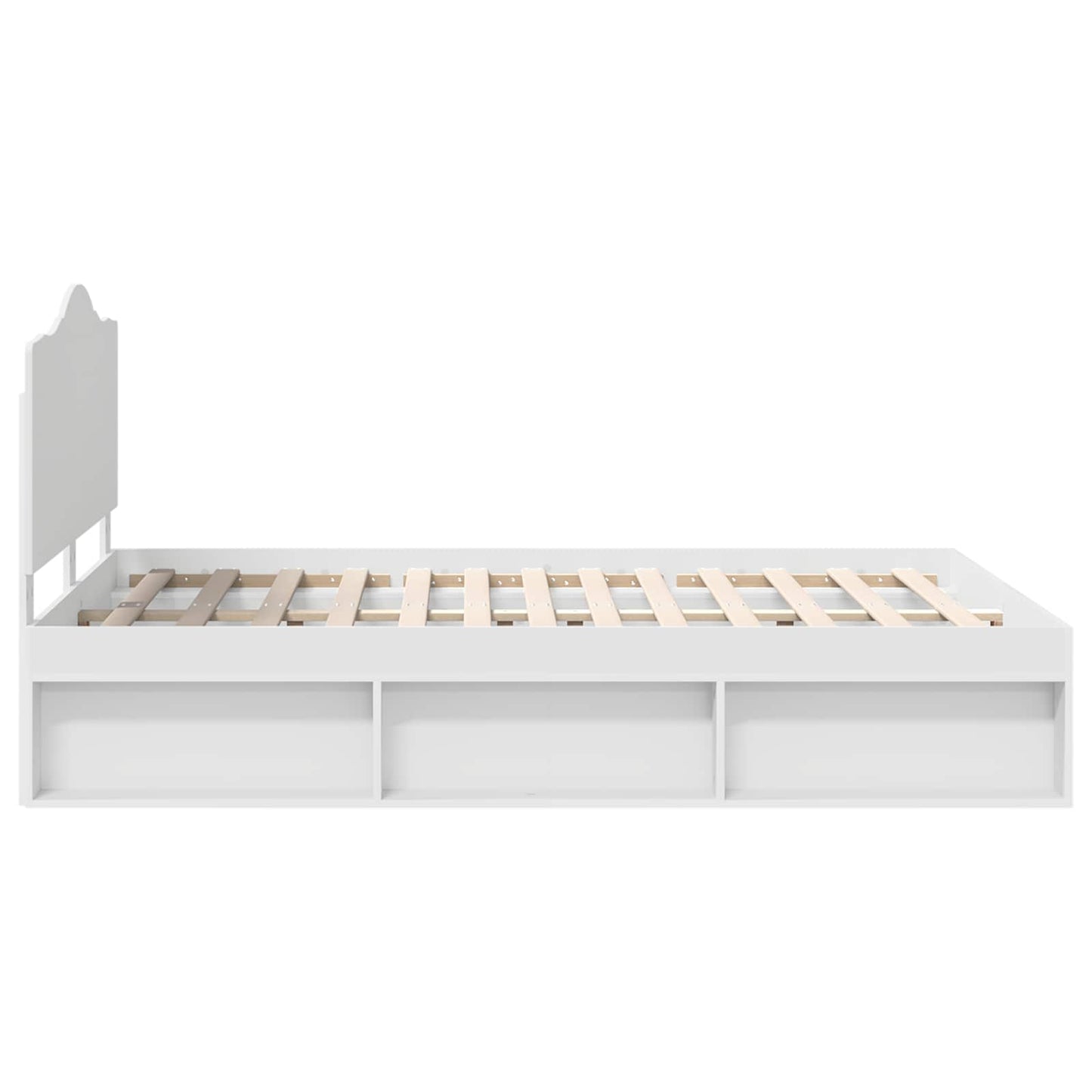 Bed Frame with Headboard White 140 x 190 cm Solid Pine Wood