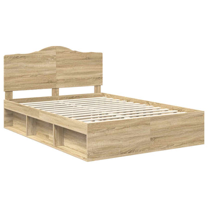 Bed Frame with Headboard Sonoma 140 x 190 cm Solid Pine Wood