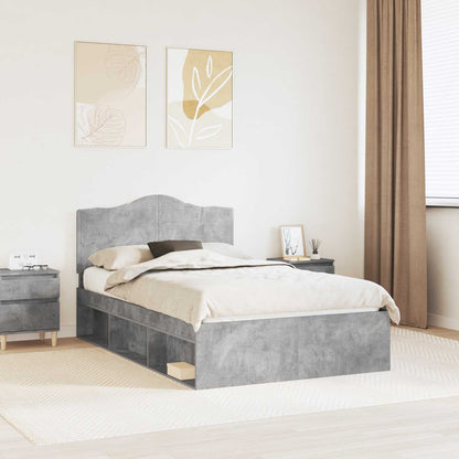 Bed Frame Concerte Grey 135 x 190 cm Solid Pine Wood