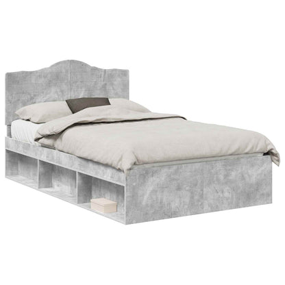 Bed Frame Concerte Grey 135 x 190 cm Solid Pine Wood