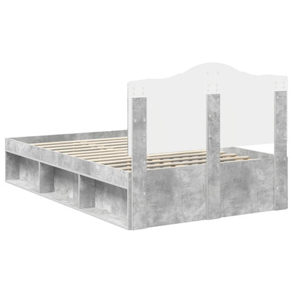 Bed Frame Concerte Grey 135 x 190 cm Solid Pine Wood