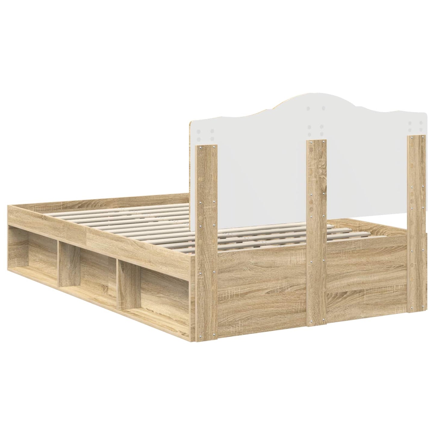 Bed Frame with Headboard Sonoma 120 x 200 cm Solid Pine Wood