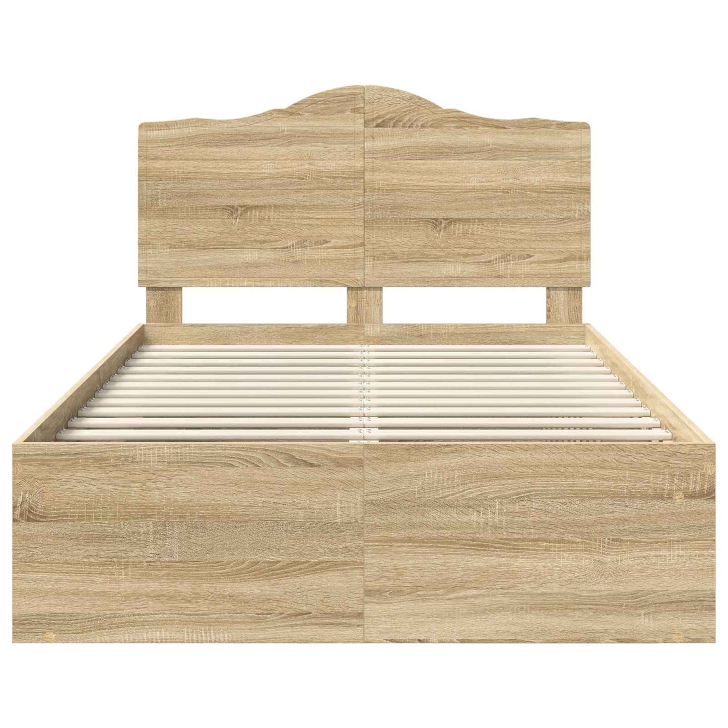 Bed Frame with Headboard Sonoma 120 x 200 cm Solid Pine Wood
