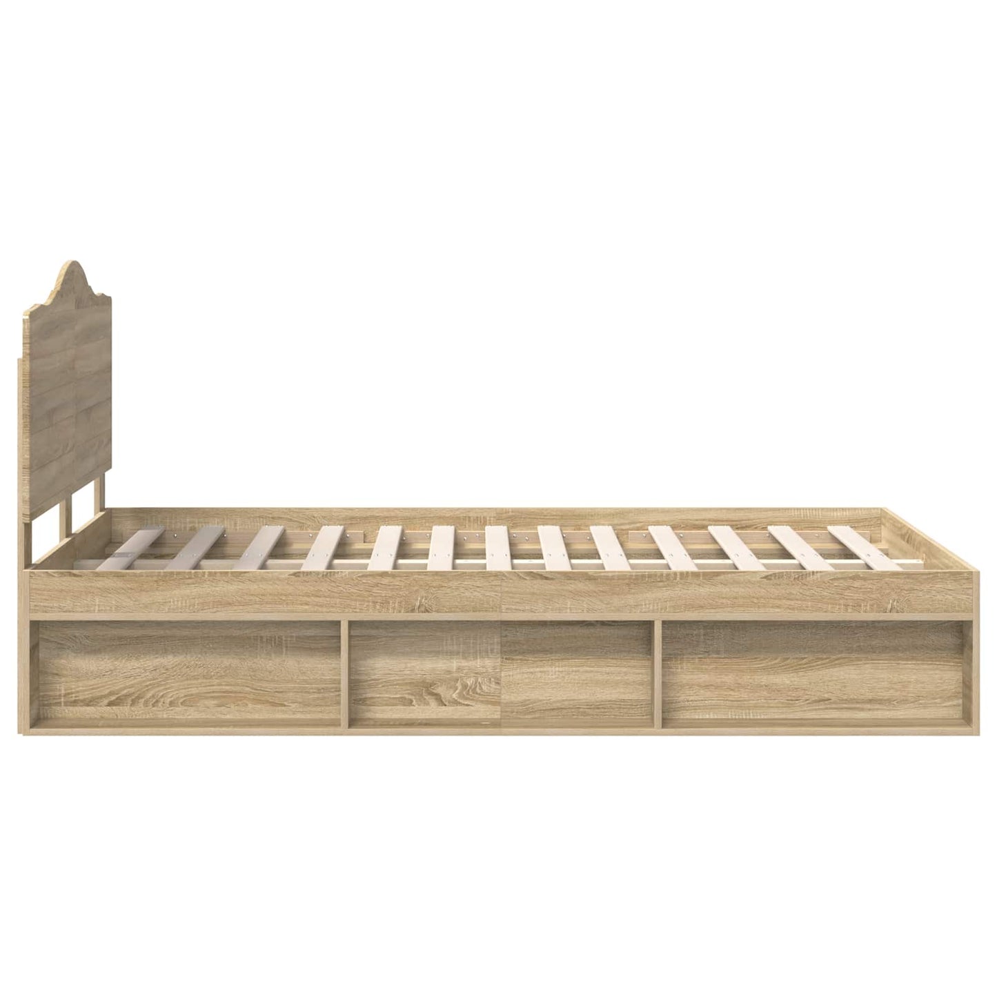 Bed Frame with Headboard Sonoma 120 x 200 cm Solid Pine Wood