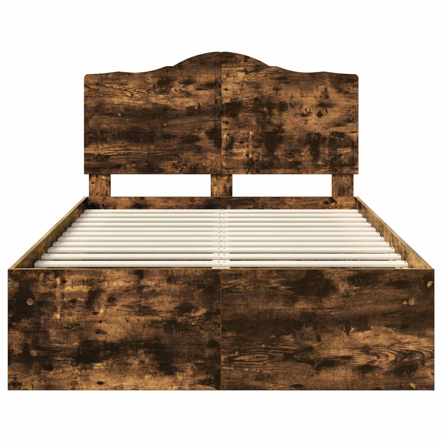 Bed Frame Smoked Oak 120 x 200 cm Solid Pine Wood