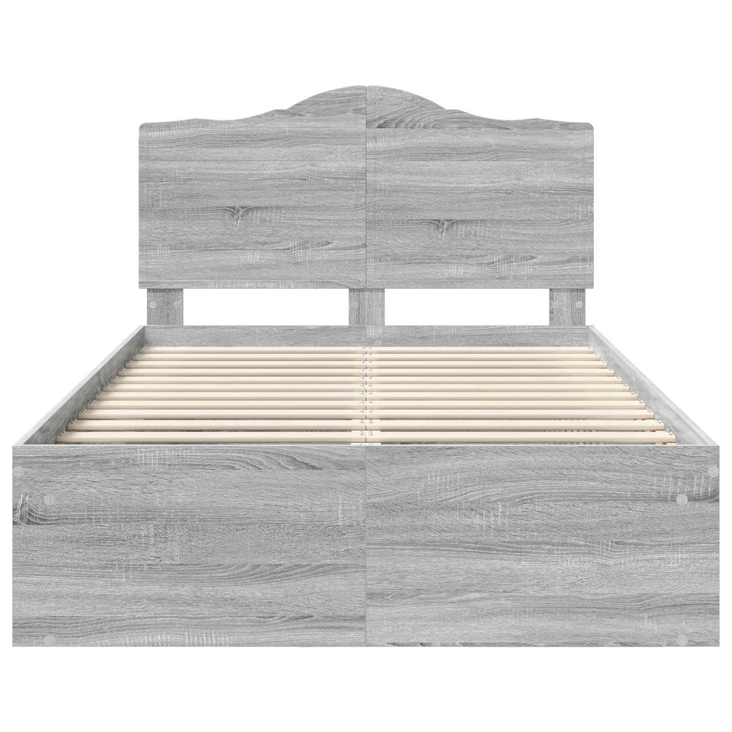 Bed Frame Grey Sonoma 120 x 200 cm Solid Pine Wood