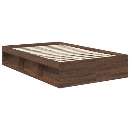 Bed Frame with Headboard Brown Oak 120 x 200 cm Solid Pine Wood
