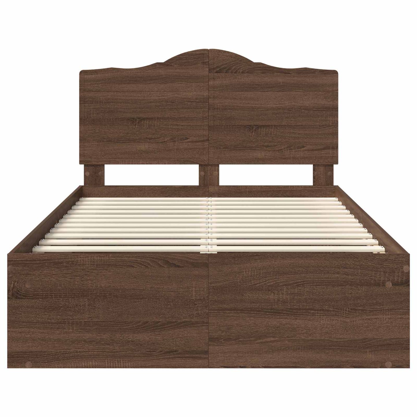 Bed Frame with Headboard Brown Oak 120 x 200 cm Solid Pine Wood