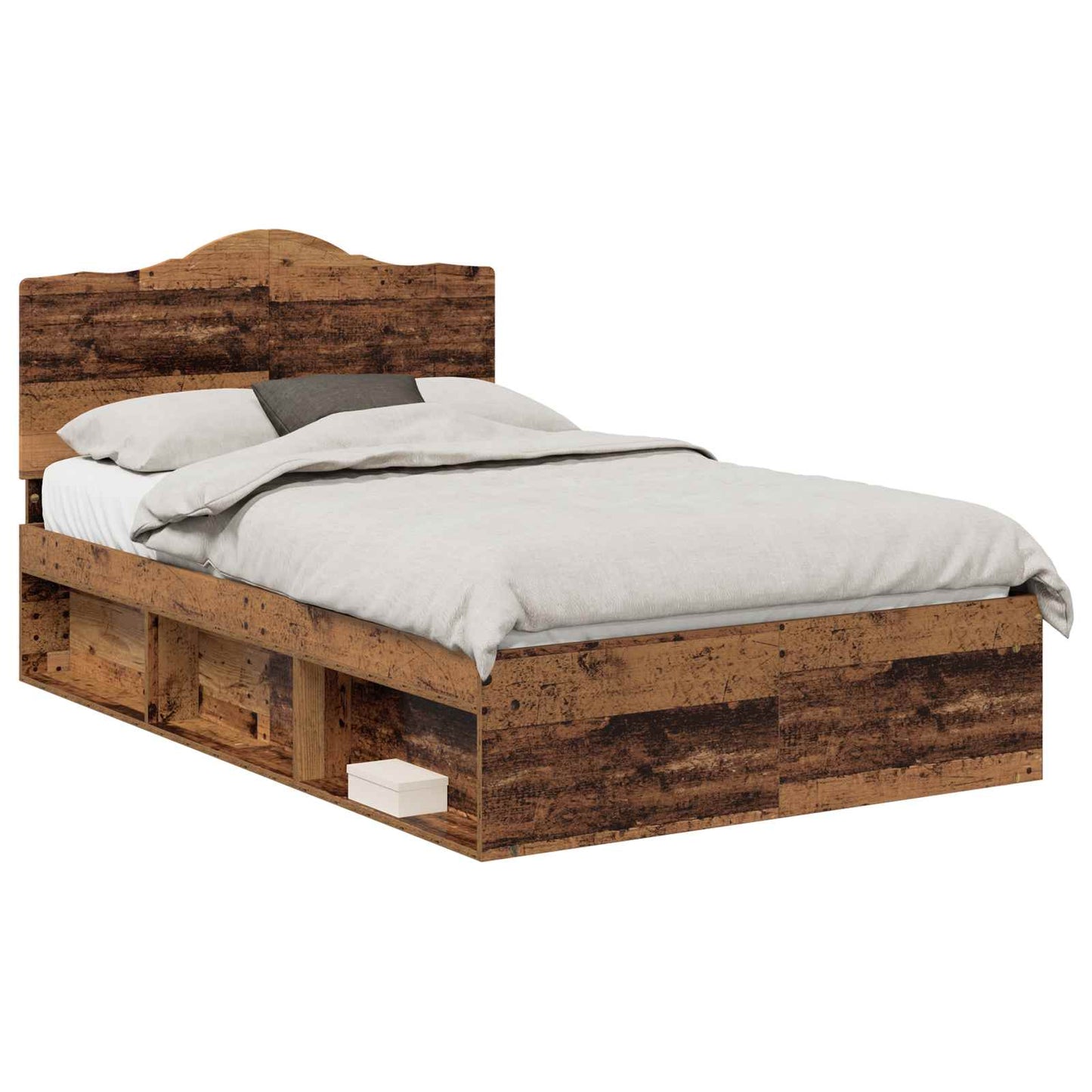 Bed Frame with Headboard Old Wood 120 x 200 cm Solid Pine Wood