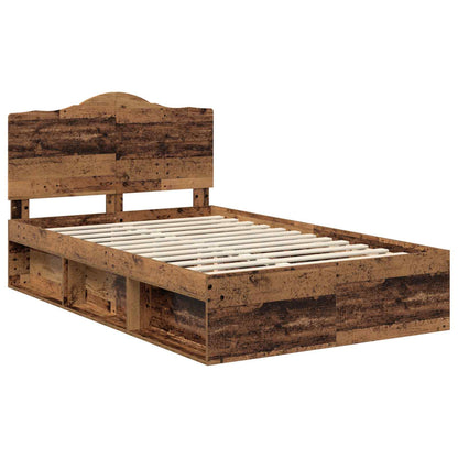 Bed Frame with Headboard Old Wood 120 x 200 cm Solid Pine Wood