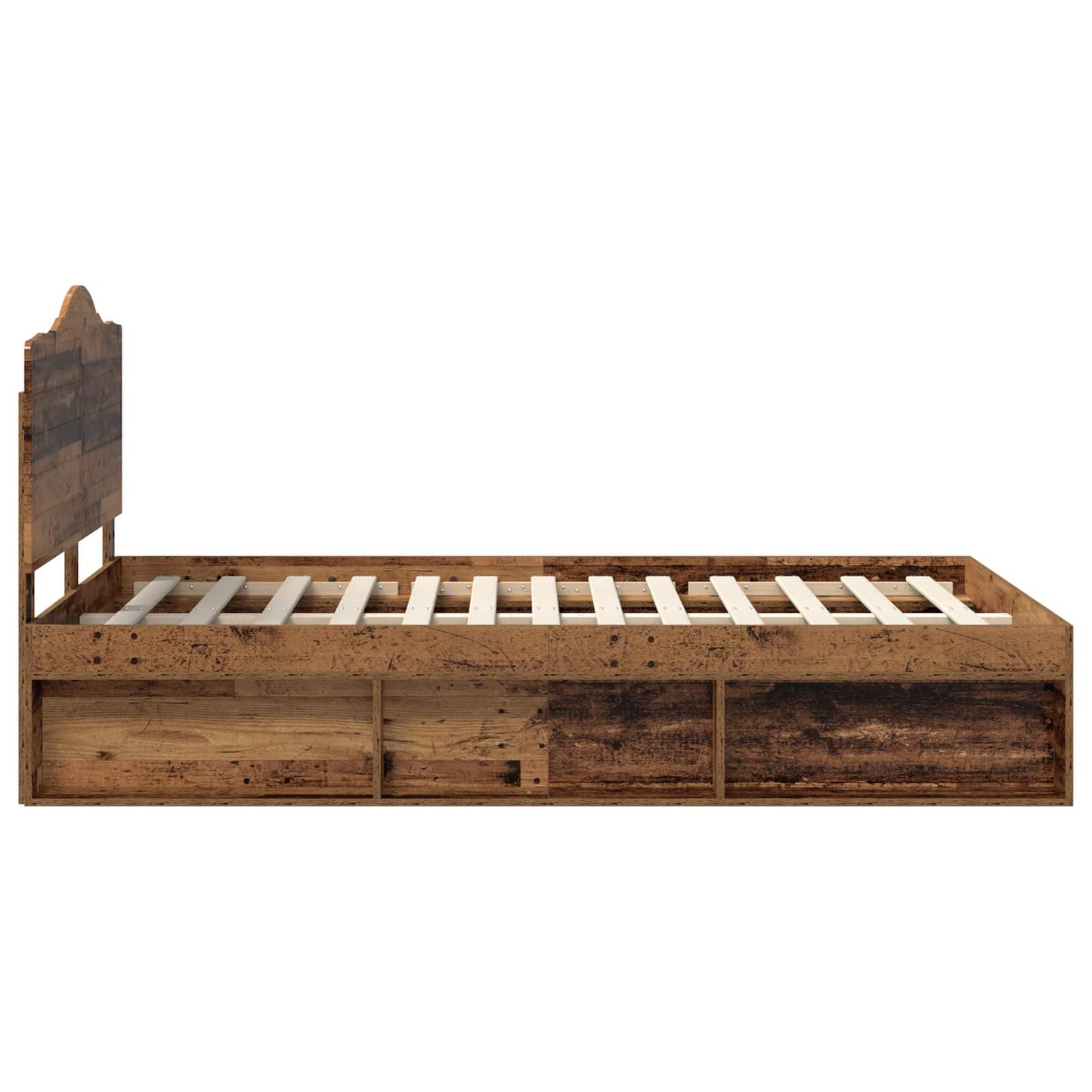 Bed Frame with Headboard Old Wood 120 x 200 cm Solid Pine Wood