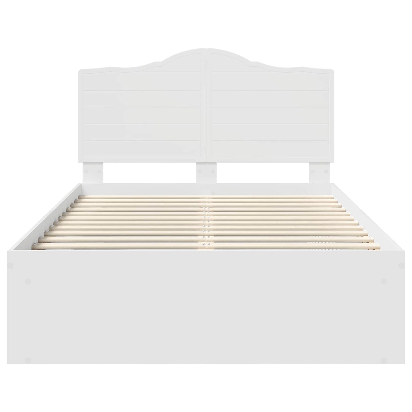 Bed Frame with Headboard White 120 x 190 cm Solid Pine Wood