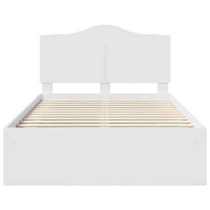 Bed Frame with Headboard White 120 x 190 cm Solid Pine Wood