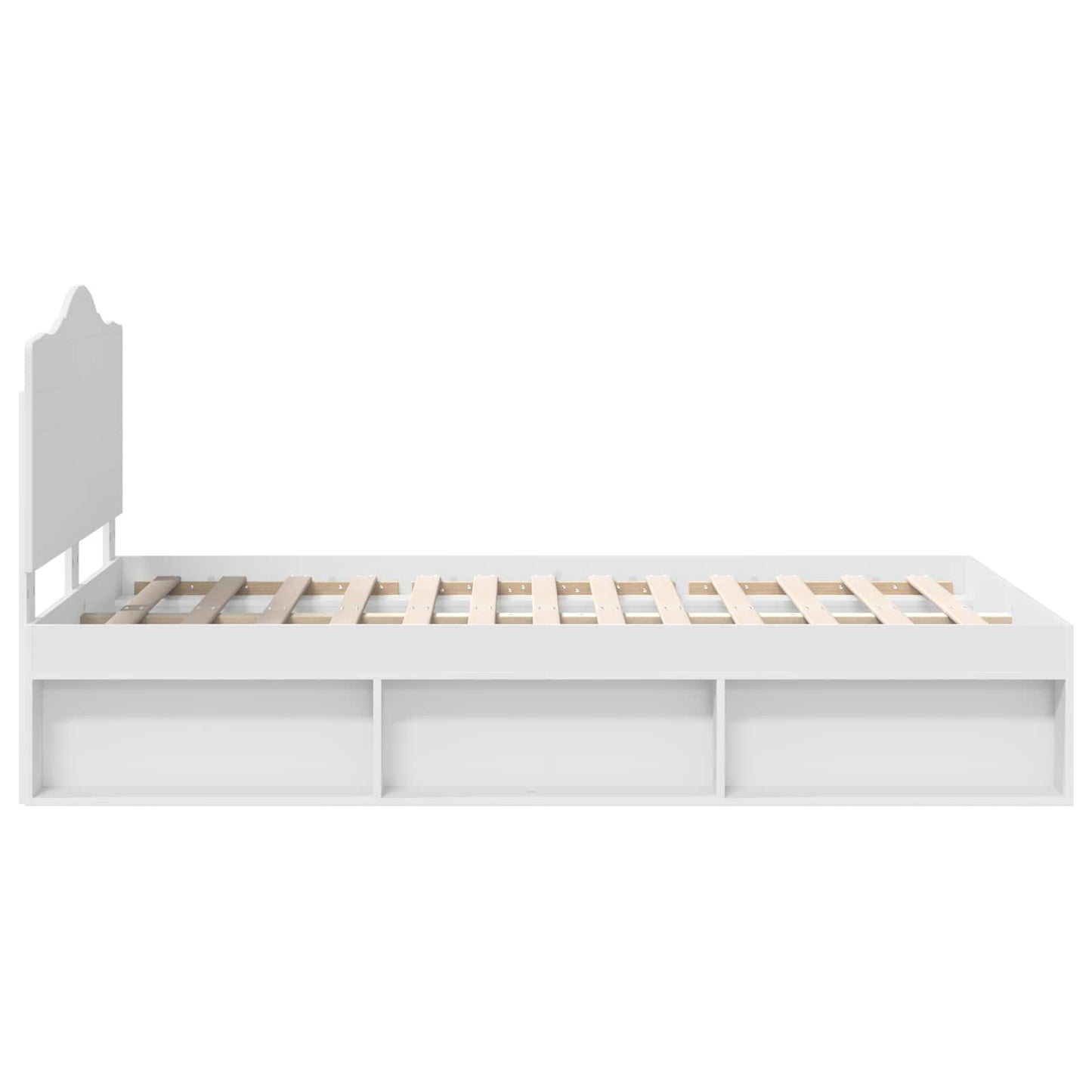 Bed Frame with Headboard White 120 x 190 cm Solid Pine Wood