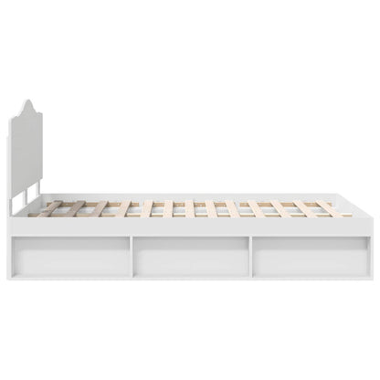 Bed Frame with Headboard White 120 x 190 cm Solid Pine Wood