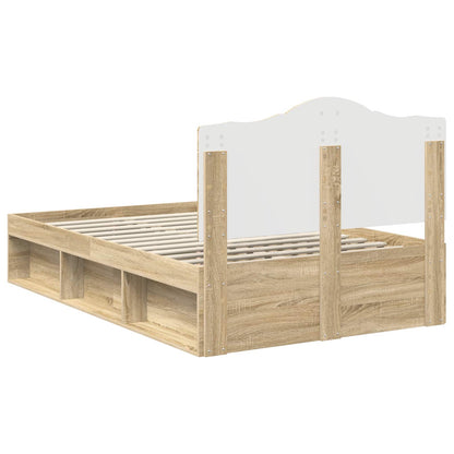 Bed Frame with Headboard Sonoma 120 x 190 cm Solid Pine Wood