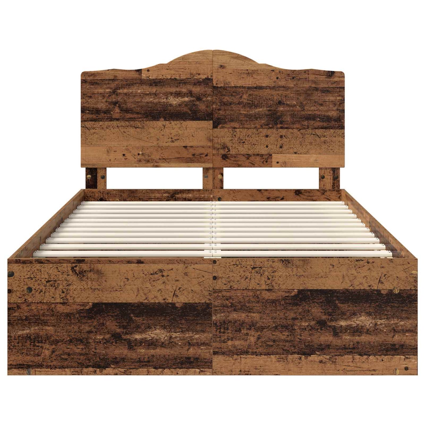 Bed Frame with Headboard Old Wood 120 x 190 cm Solid Pine Wood