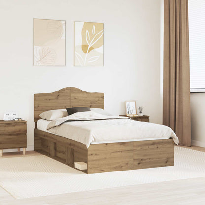 Bed Frame Artisian Oak 120 x 190 cm Solid Pine Wood