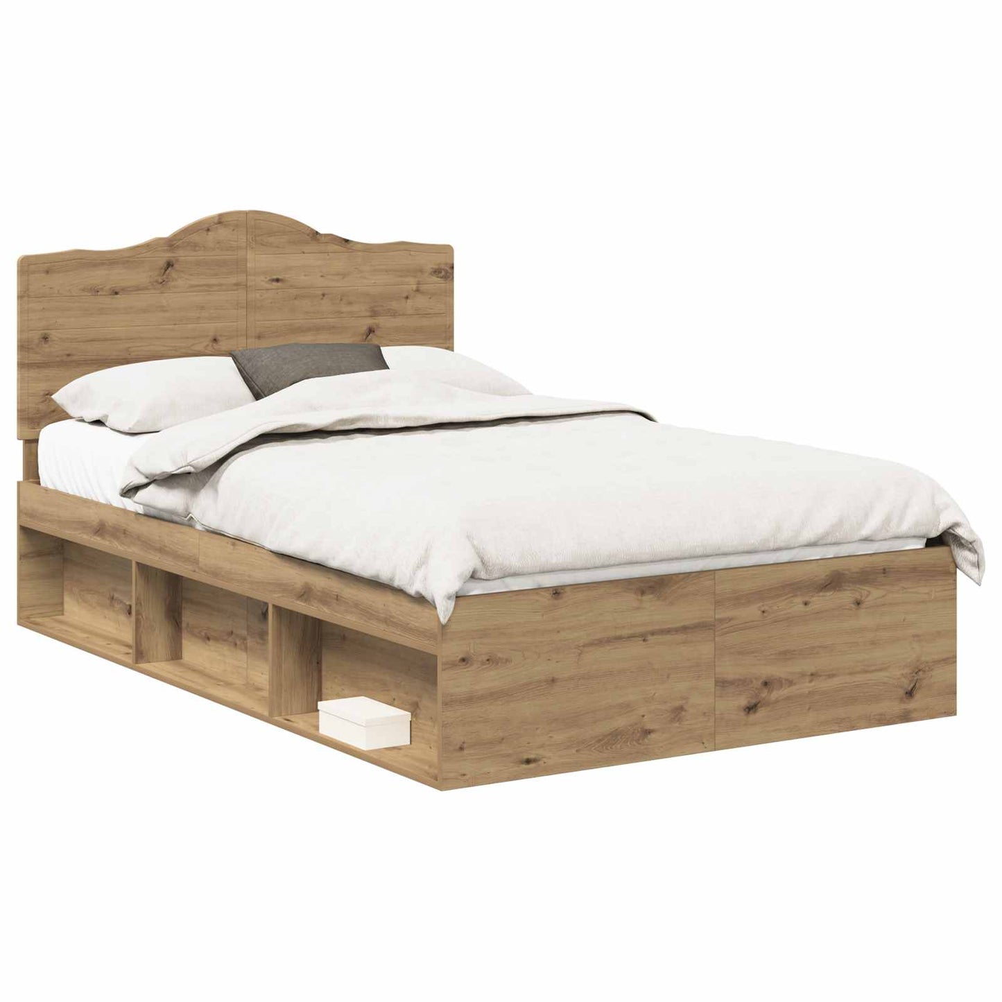 Bed Frame Artisian Oak 120 x 190 cm Solid Pine Wood