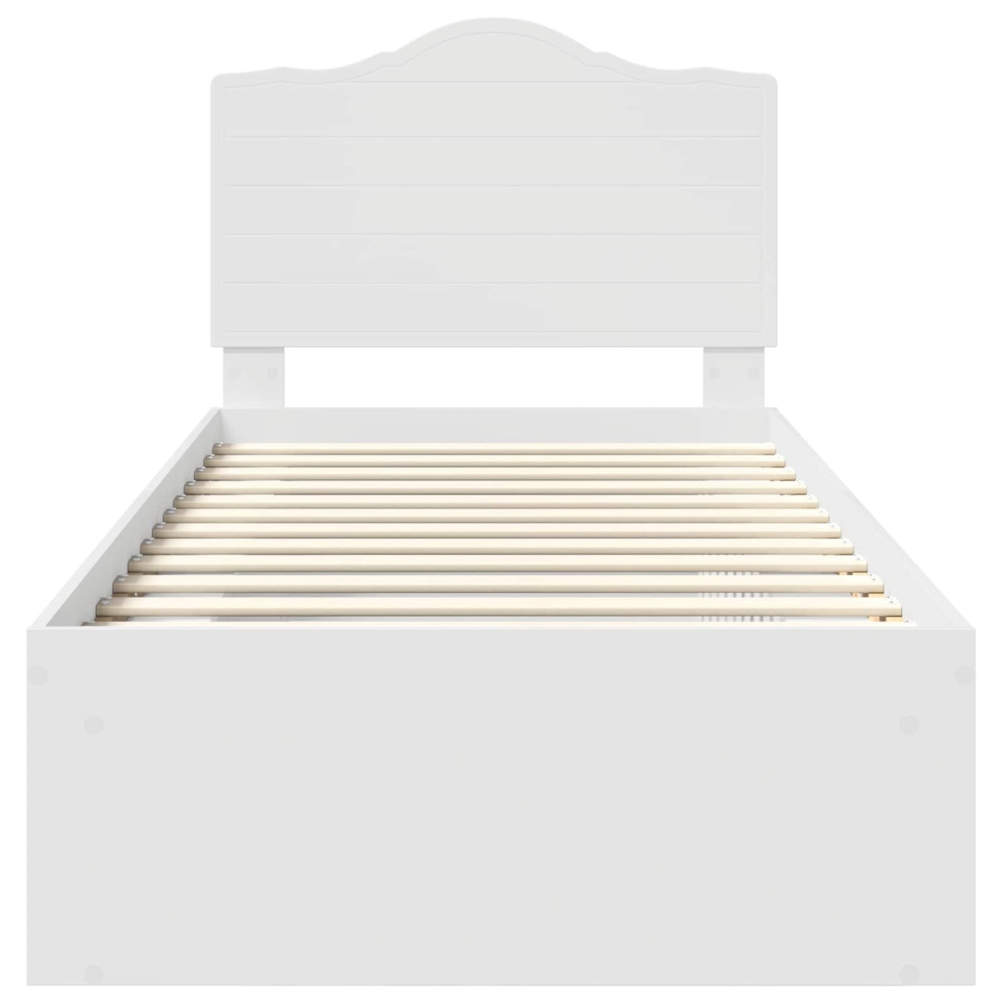 Bed Frame with Headboard White 100 x 200 cm Solid Pine Wood