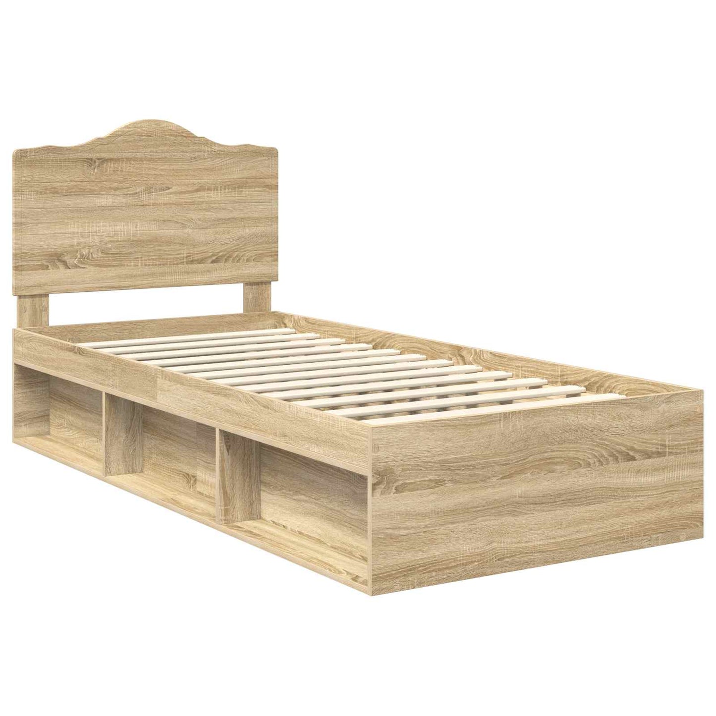 Bed Frame with Headboard Sonoma 100 x 200 cm Solid Pine Wood