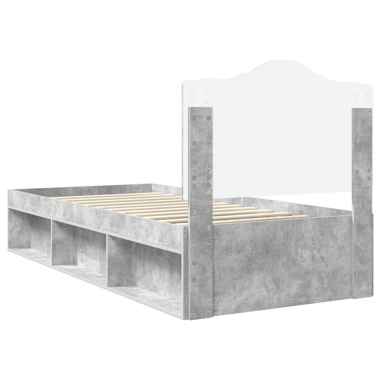 Bed Frame Concerte Grey 100 x 200 cm Solid Pine Wood