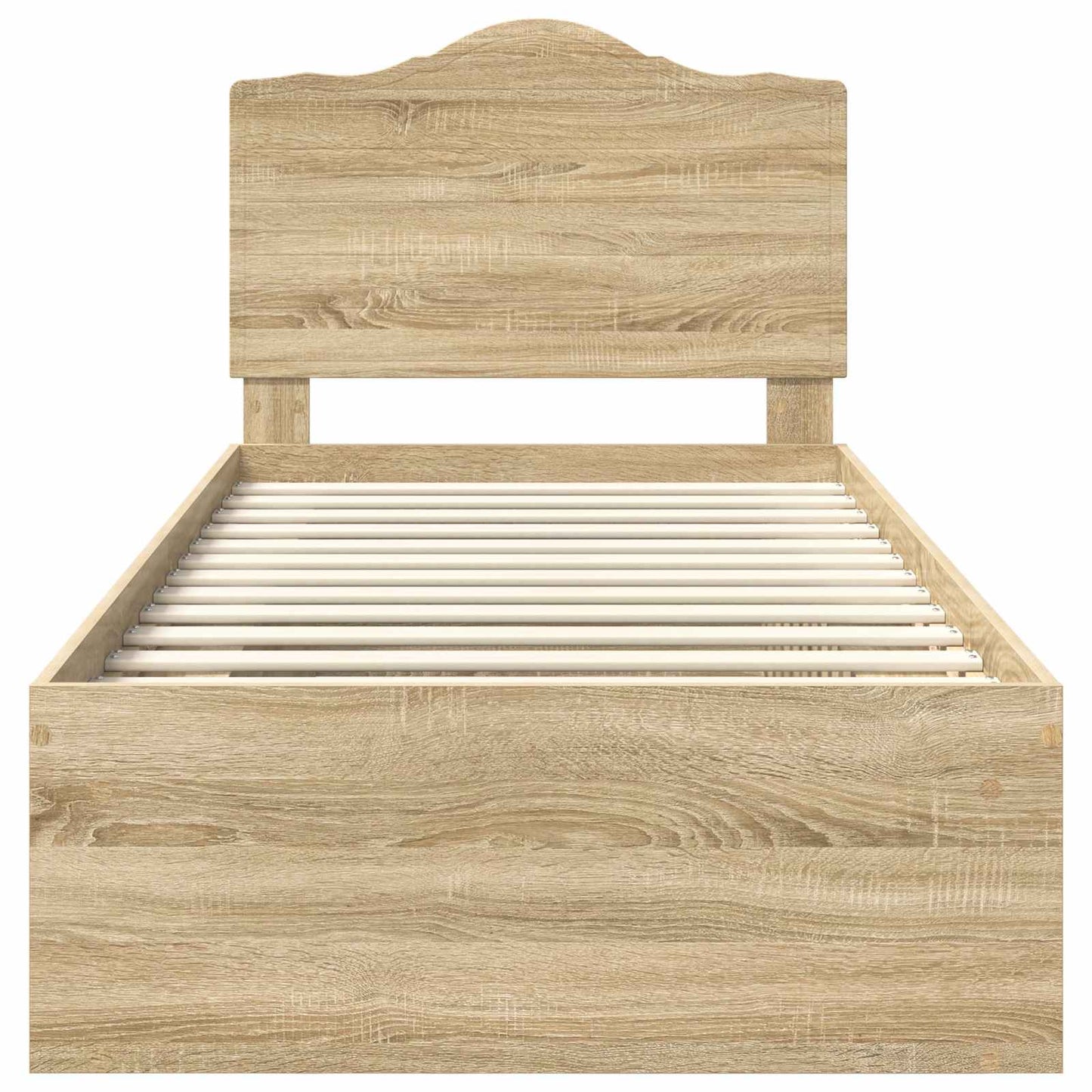 Bed Frame with Headboard Sonoma Oak 90 x 200 cm Solid Pine Wood