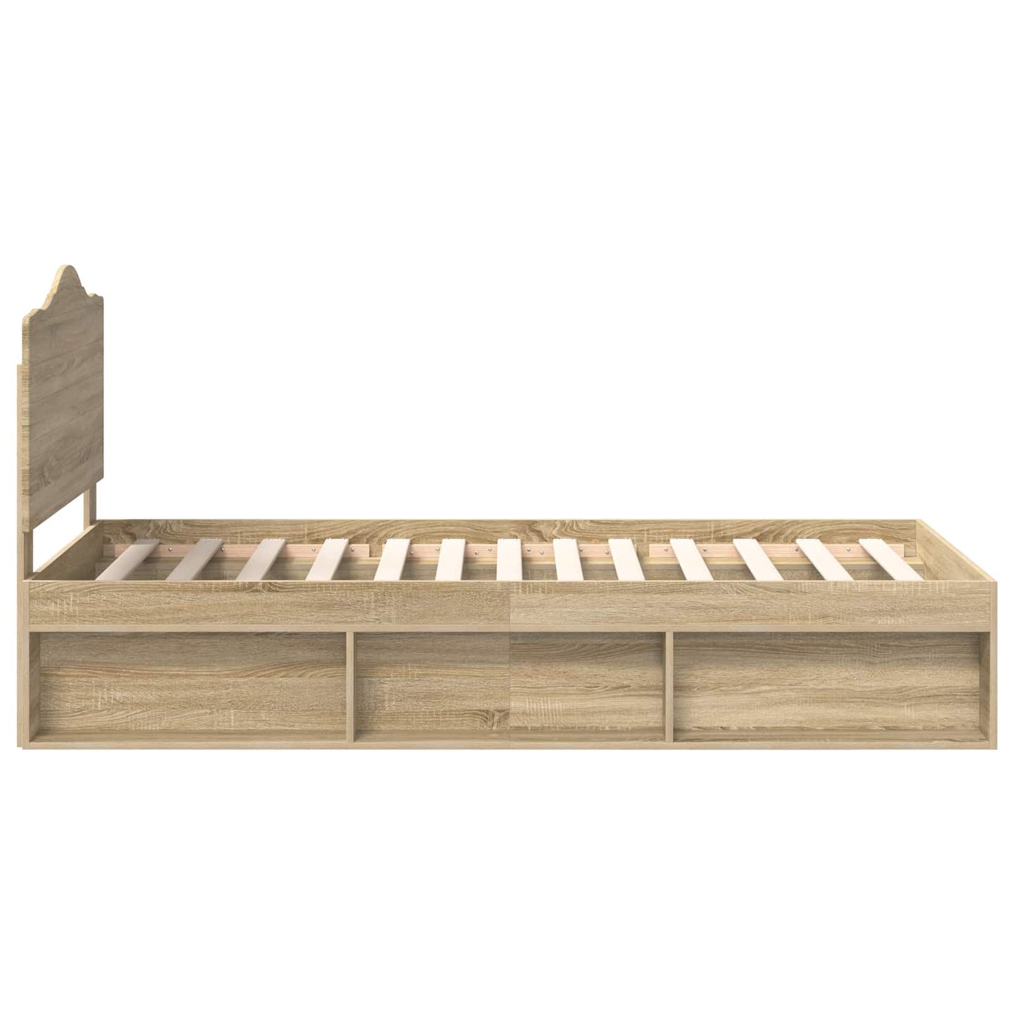 Bed Frame with Headboard Sonoma Oak 90 x 200 cm Solid Pine Wood