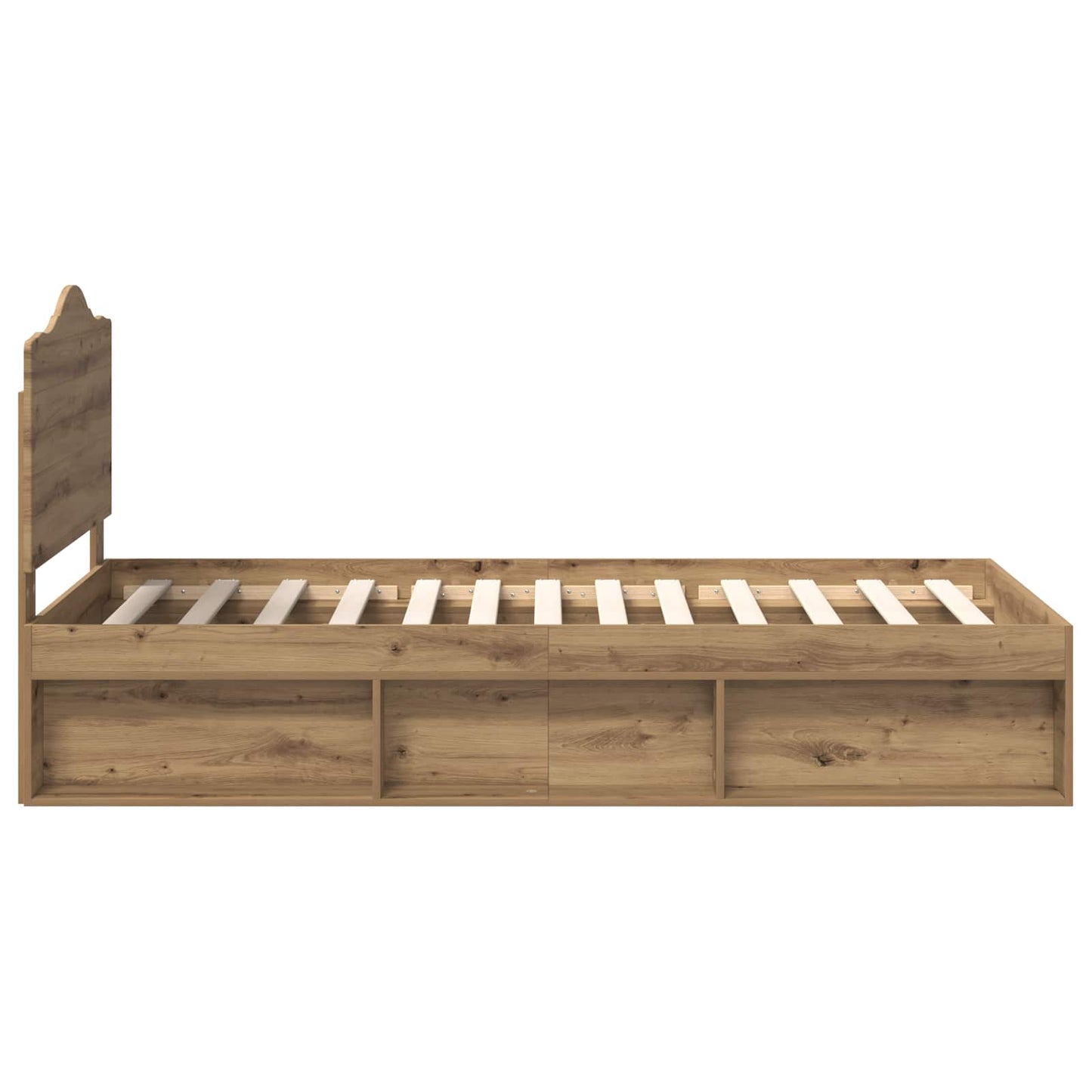 Bed Frame Artisian Oak 90 x 200 cm Solid Pine Wood