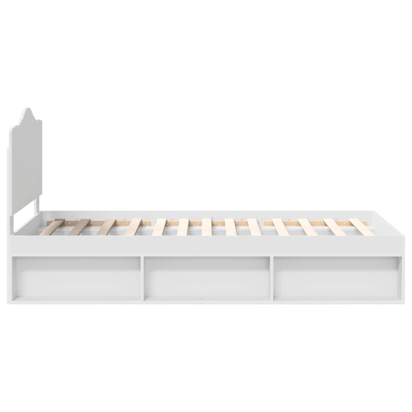 Bed Frame with Headboard White 90 x 190 cm Solid Pine Wood