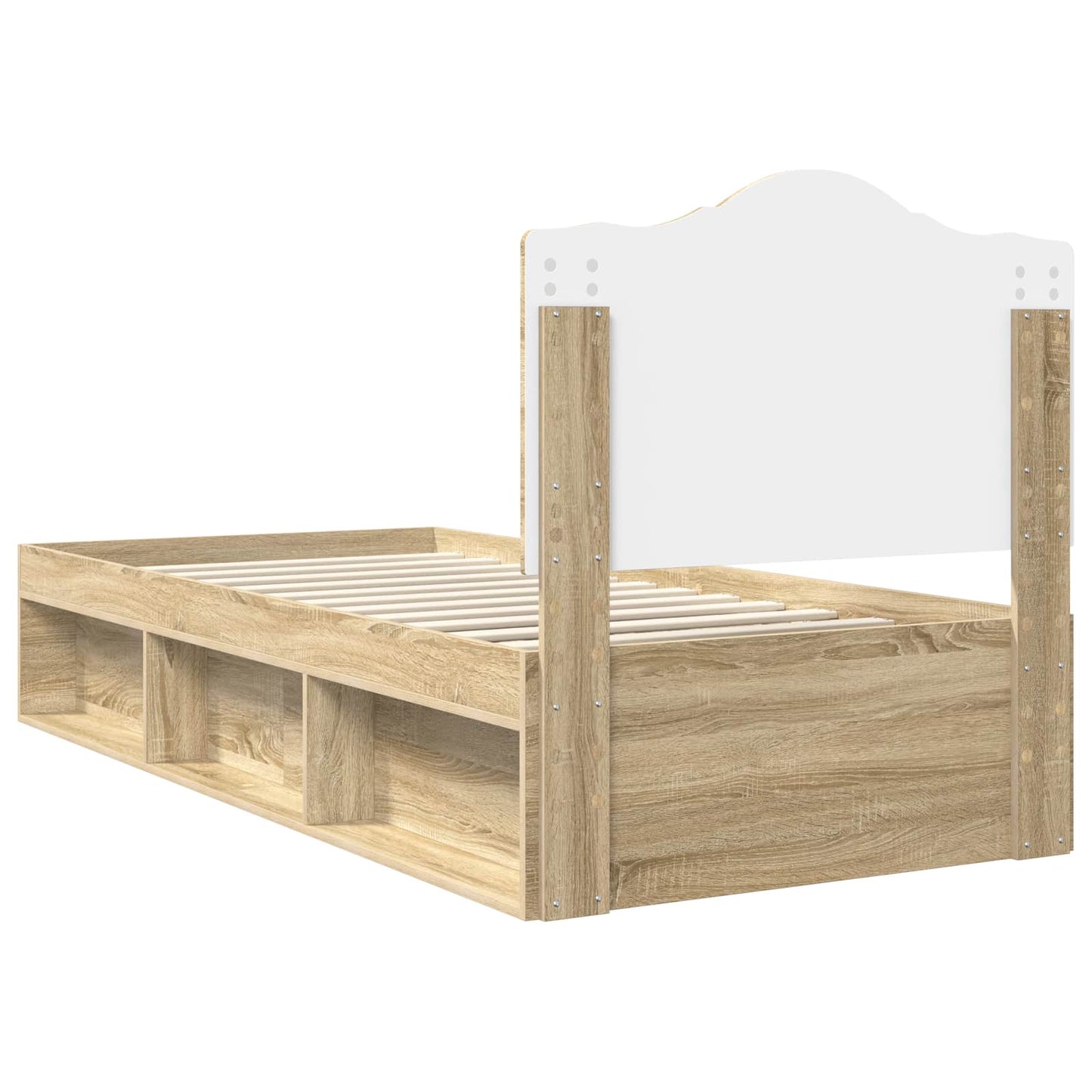 Bed Frame with Headboard Sonoma 90 x 190 cm Solid Pine Wood
