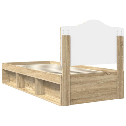 Bed Frame with Headboard Sonoma 90 x 190 cm Solid Pine Wood