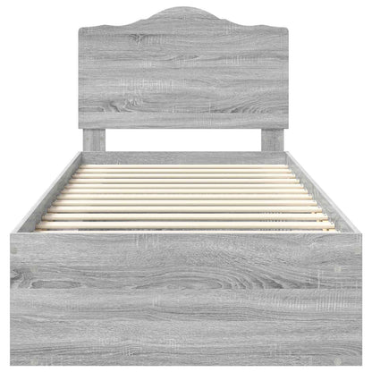 Bed Frame Grey Sonoma 90 x 190 cm Solid Pine Wood
