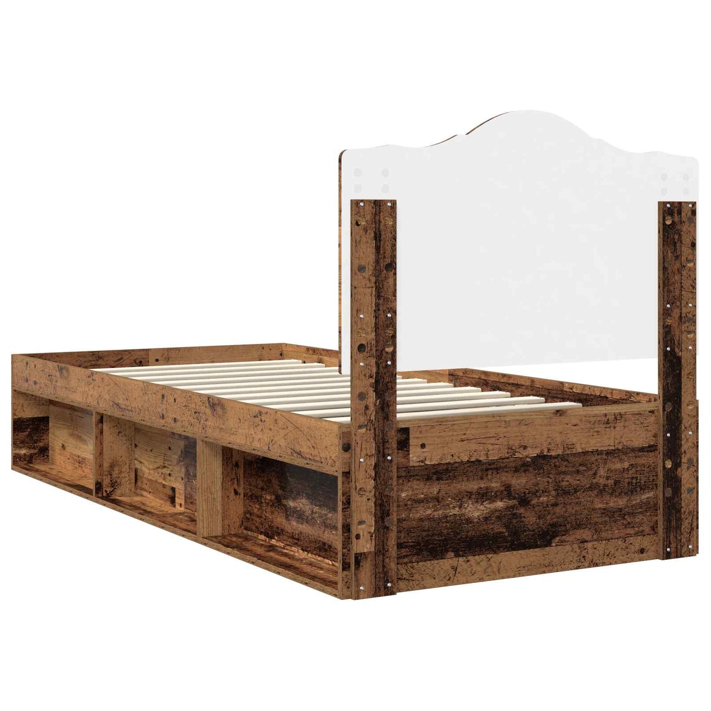 Bed Frame with Headboard Old Wood 90 x 190 cm Solid Pine Wood