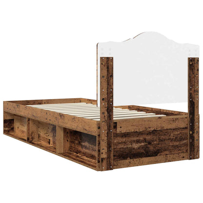 Bed Frame with Headboard Old Wood 90 x 190 cm Solid Pine Wood