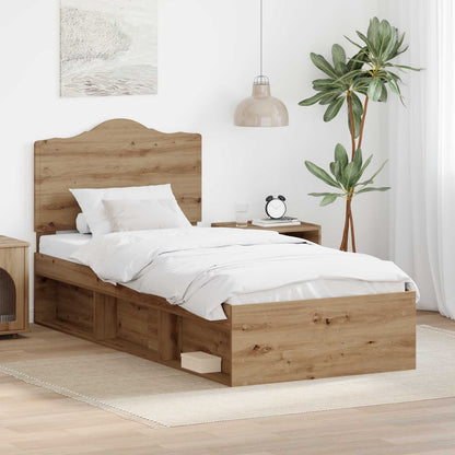Bed Frame Artisian Oak 90 x 190 cm Solid Pine Wood