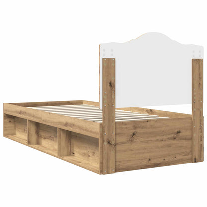 Bed Frame Artisian Oak 90 x 190 cm Solid Pine Wood