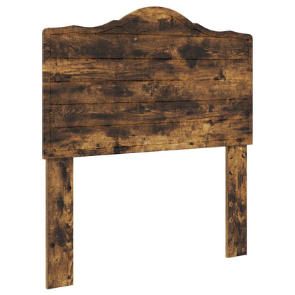 Bed Frame with Headboard Smoked Oak 75 x 190 cm Solid Pine Wood