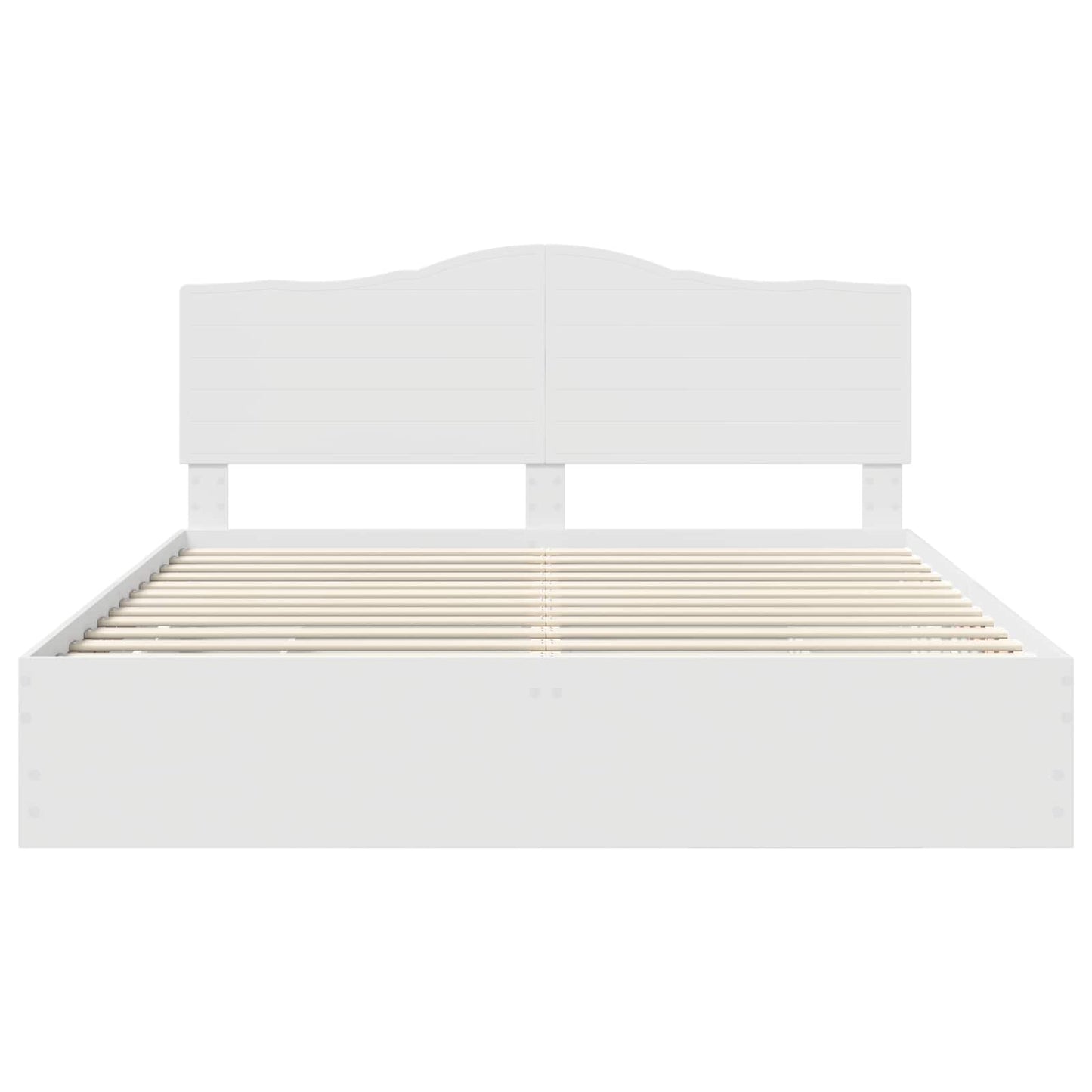 Bed Frame with Drawer White 200 x 200 cm Engineer Wood